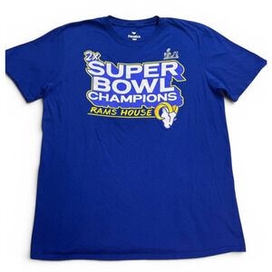 Los Angeles Rams Super Bowl LVI Champions T-Shirt Men’s Large Blue Fanatics NFL